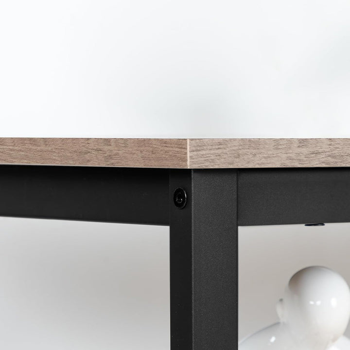 HOOBRO Beistelltisch, Nachttisch mit 3 Ablage, Sofatisch Industriestil, Nachtschrank, Schlafzimmer,
