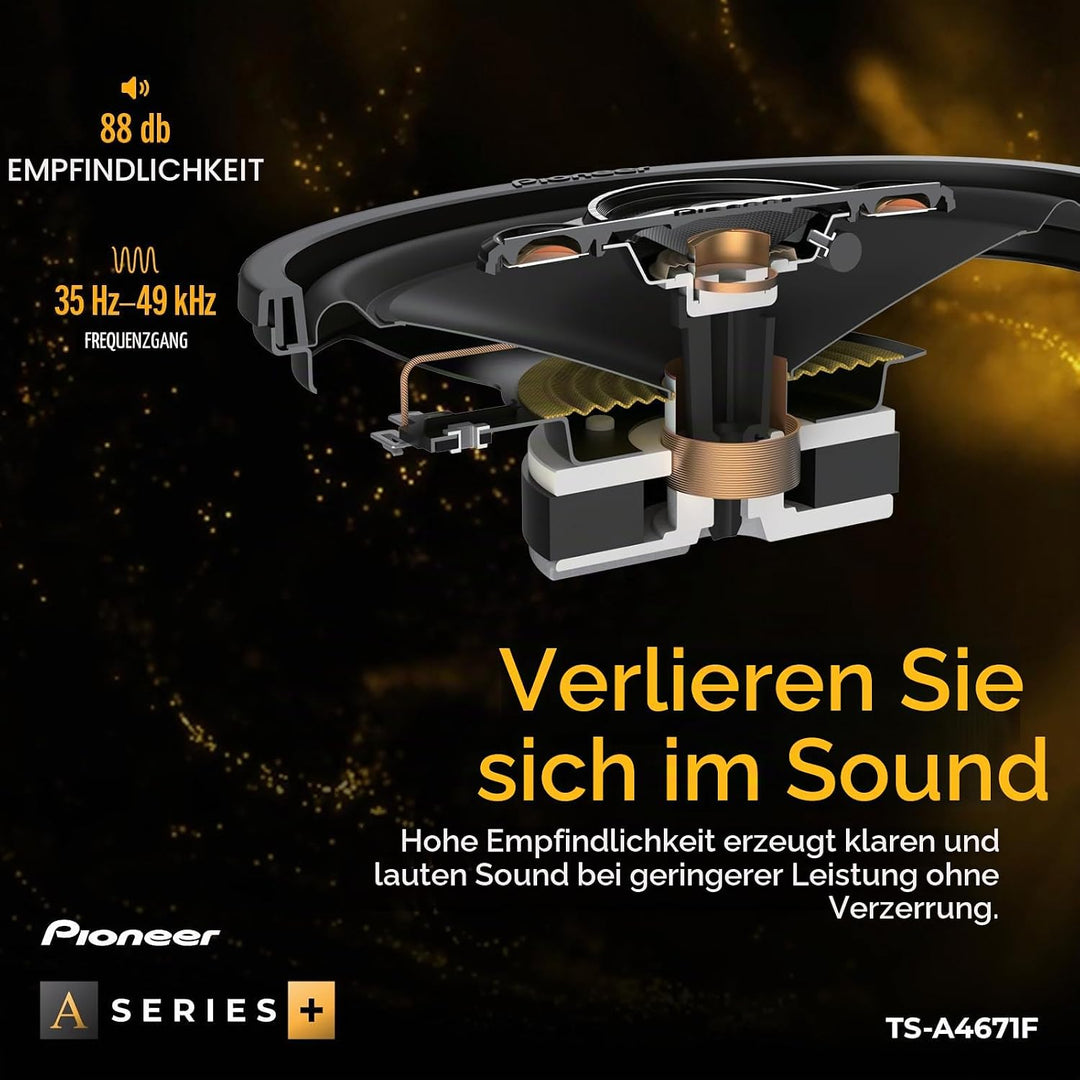 Pioneer TS-A4671F 4 x 6" 4-Weg-Koaxial-Lautsprecher Set mit 2 Lautsprechern (je 210 W max., 30 W Sin