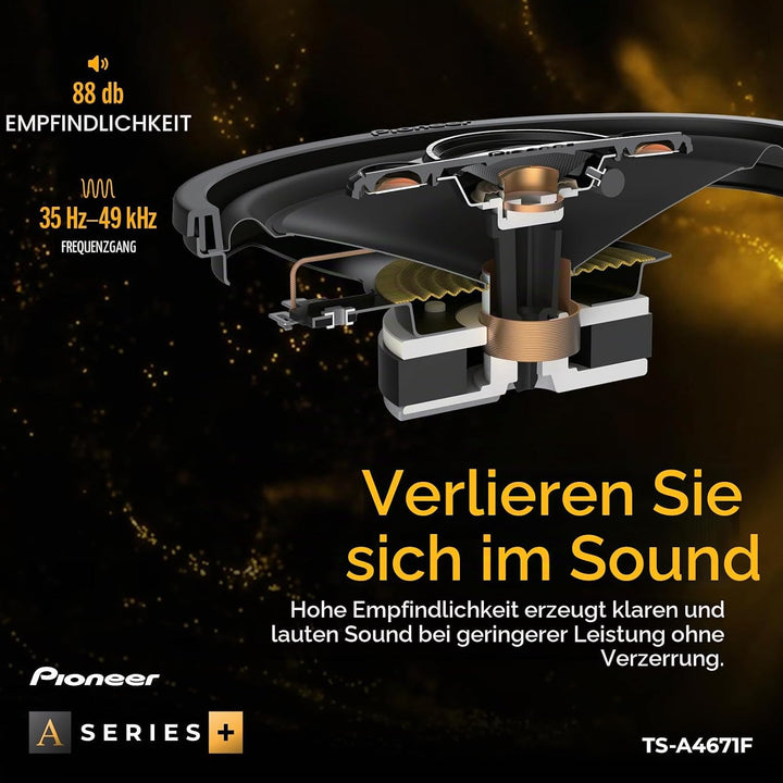 Pioneer TS-A4671F 4 x 6" 4-Weg-Koaxial-Lautsprecher Set mit 2 Lautsprechern (je 210 W max., 30 W Sin