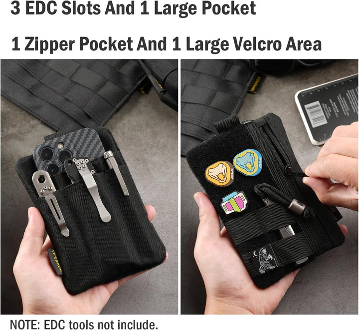 VIPERADE VE27 EDC Organizer Klein EDC Pocket Pouch mit 4 Taschen,Klein Werkzeugtasche EDC Taschen Or