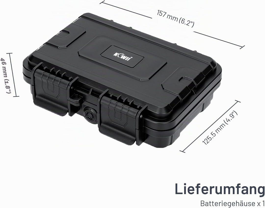 24 Slots CR2 CR123 CR123A Lithium Batterie Organisationskoffer IP67 Wasserdichter Hartschalenkoffer