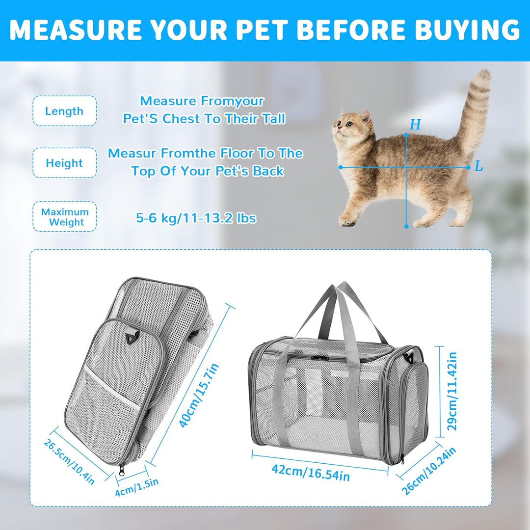 Katzentragetasche, Transporttasche für Katze Hund, Hundetransportbox Hundebox Faltbar, Katzentranspo