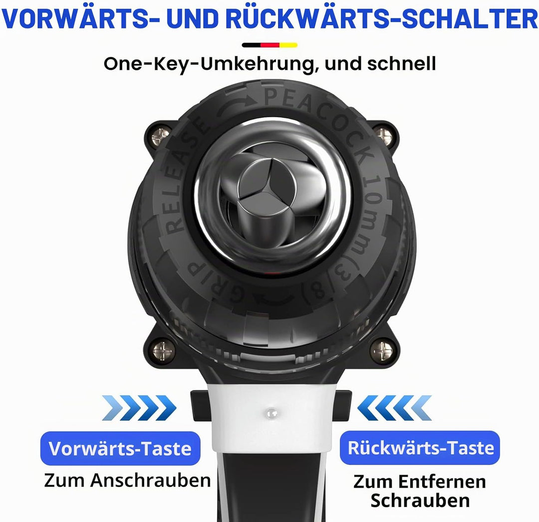 Akku-Bohrschrauber Akkubohrer 21V Akkuschrauber Set mit 1,5Ah Akku, LED Arbeitslicht, 2-Gang, 45Nm,