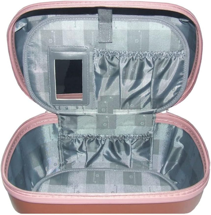 Vanity Case Hartschalenetui mit Griff und Schultergurt, Rosa, Rosa, Kosmetikkoffer und Kulturbeutel,