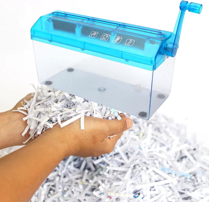 Aktenvernichter, Manueller Aktenvernichter für Breite Anwendung, Langlebig für Besprechungen (Blau),