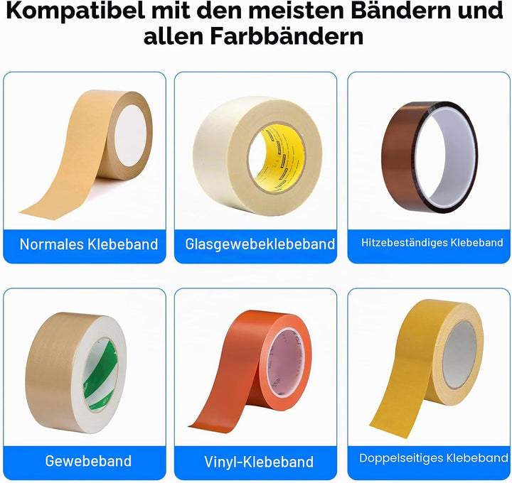 Bandschneidemaschine, automatischer Klebebandabroller, Bandbreite 6–60 mm, Länge 5–999 mm, transpare