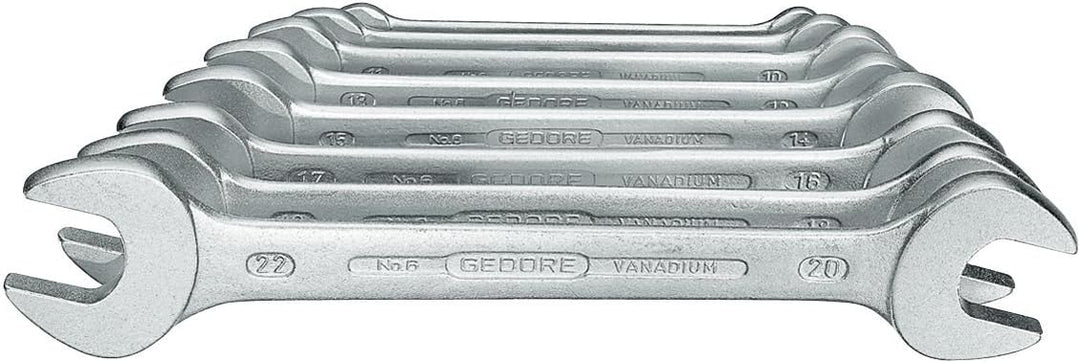 Doppelmaulschlüsselsatz H 6-120 12-tlg.SW6-32mm CV-Stahl verchr.GEDORE 6 - 32 mm (12-teilig) im Halt