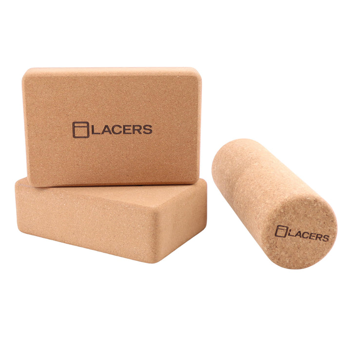 Lacers PetrolLine Yoga Block Kork – Rutschfester Yogablock aus Naturkork | Stabiler Yogaklotz als Hi