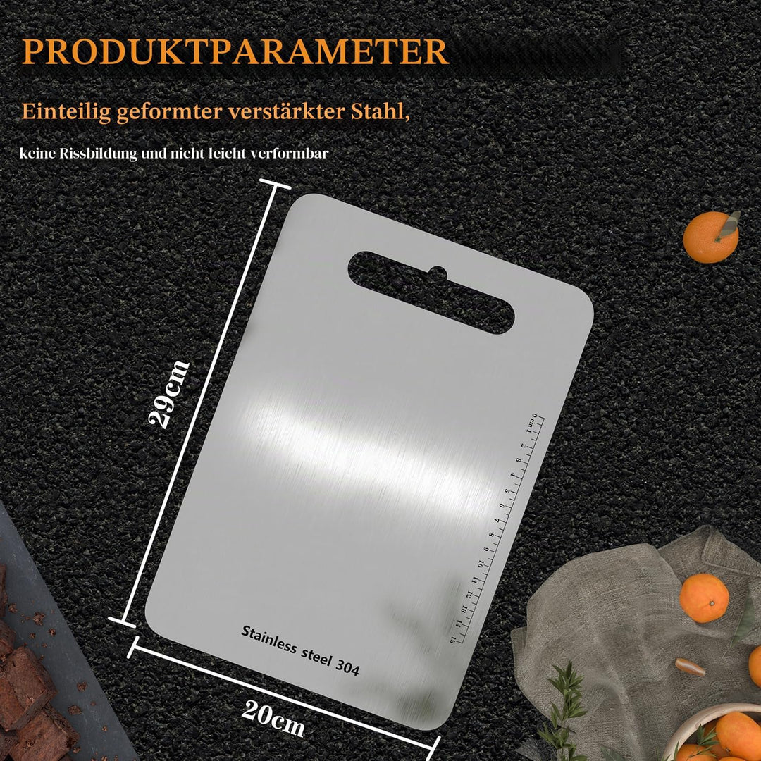 Schneidbrett aus Edelstahl 304 beidseitig BPA-frei Antibakteriell Nachhaltige Produkte Plastikfrei A