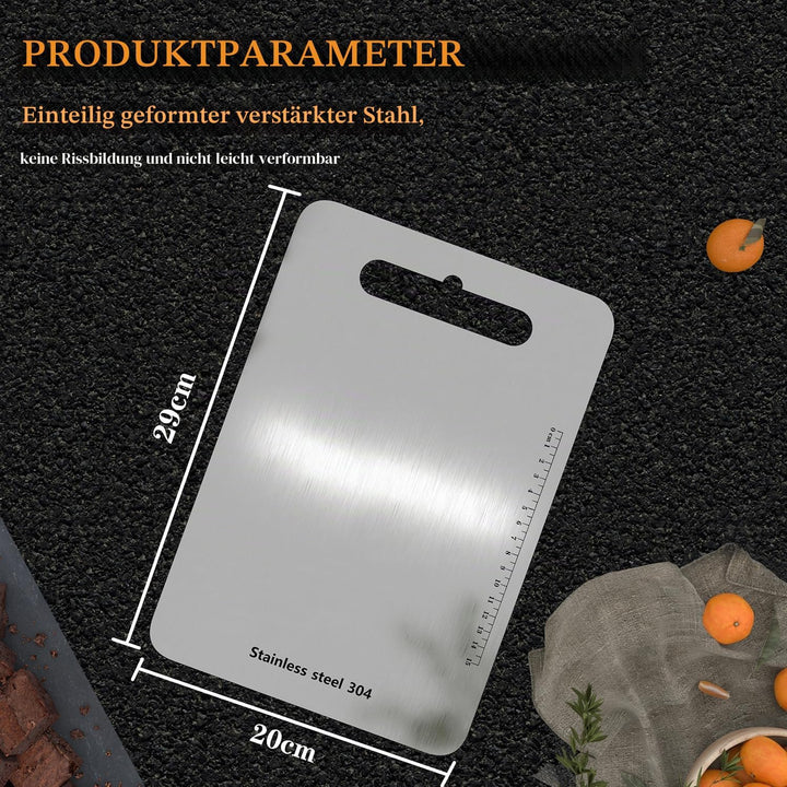 Schneidbrett aus Edelstahl 304 beidseitig BPA-frei Antibakteriell Nachhaltige Produkte Plastikfrei A