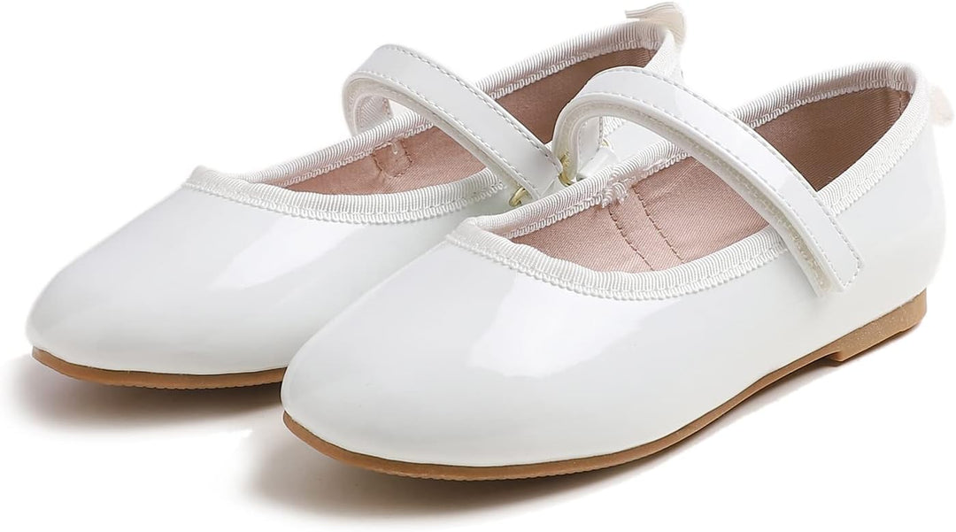 Feversole Girls Cute Dress, Mädchen süsses Kleid Mary Jane Schuhe weiche Party Urlaub Ballerinas 32