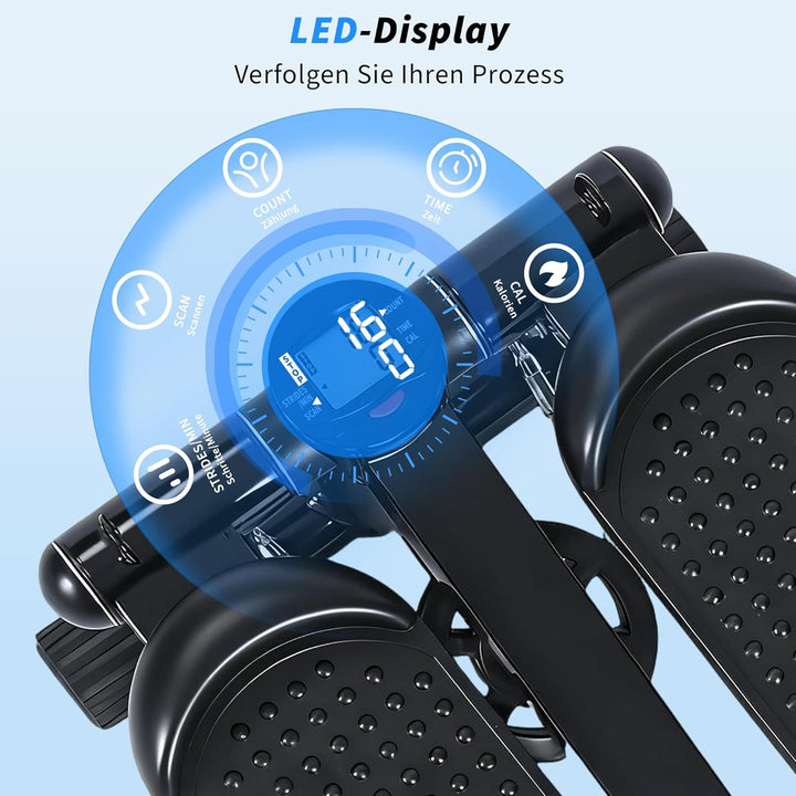 Mini Stepper - Stepper für Zuhause mit Power Ropes - 2-In-1 Ministepper für Beine &amp; Arm - Widerstand