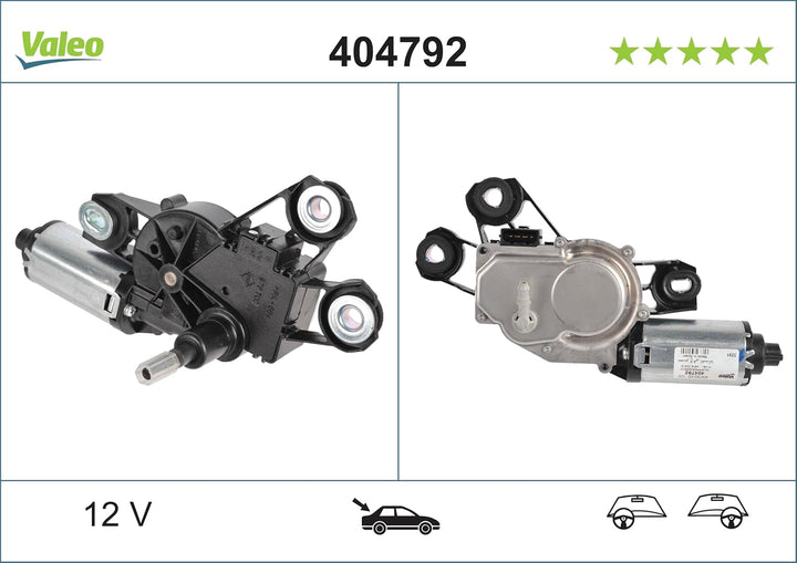 VALEO 404792 Wischermotor VALEO Heckwischermotor 404792 VOLKSWAGEN MULTIVAN V TRANSPORTER V > RECHTE