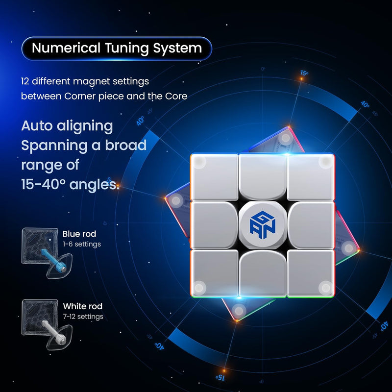 GAN14 Magischer Zauberwürfel 3x3,Profi SpeedCube 56mm UV Coated für Kinder Erwachsene