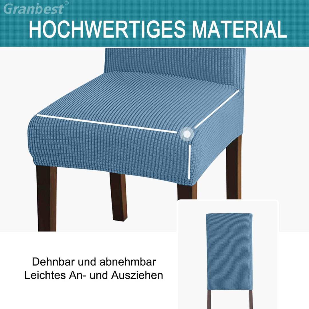 Granbest Premium Wasserdicht Esszimmerstuhl Abdeckungen Satz Von 6, Elastische Hohe Zurück Stuhlhuss