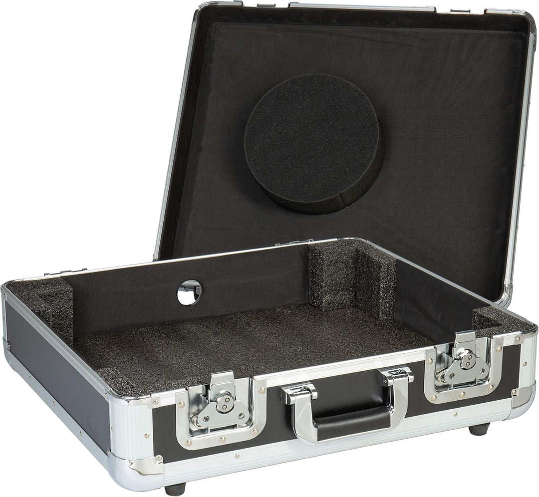 Music Store DJE0003665-000 Plattenspieler Case TT, Robustes Wasserabweisendes Aluminium, Schwarz, Bu