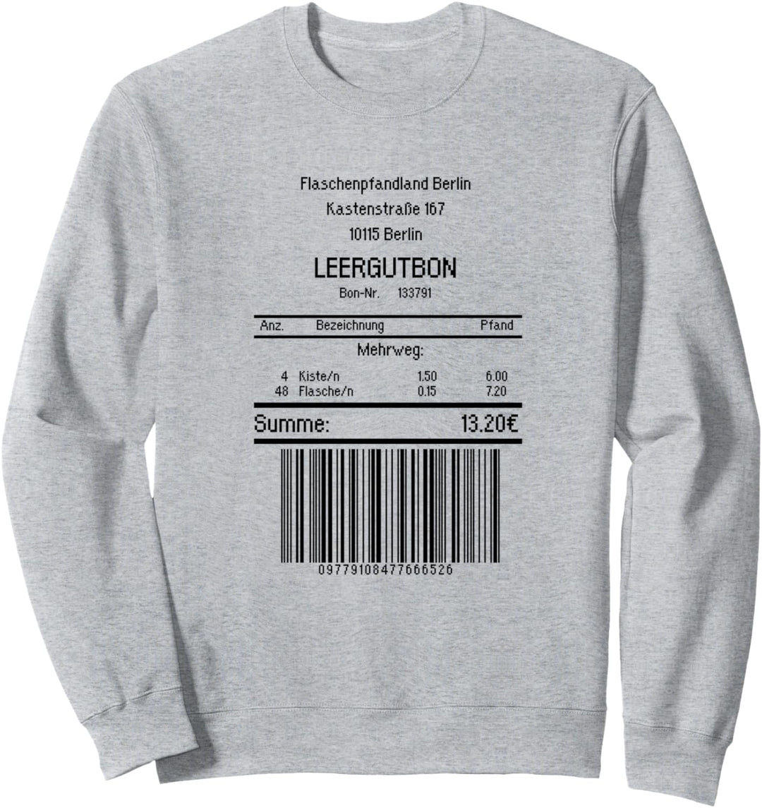 Leergutbon Geschenk Flaschenpfand Pfand Pfandbon Leergut Sweatshirt