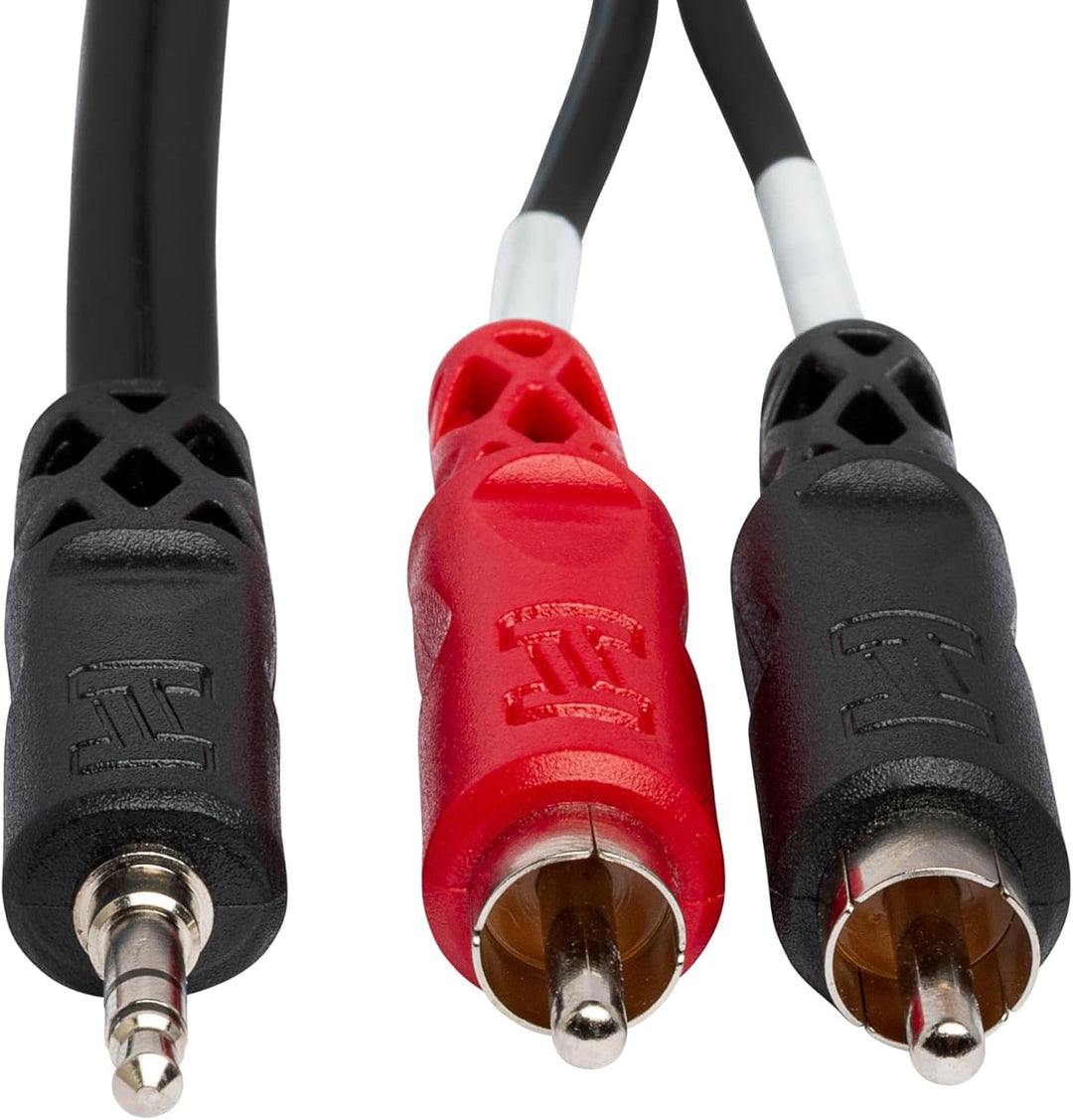 Hosa CMR-203, Stereo Breakout, 3.5 mm TRS to Dual RCA, 3 ft 3 Feet, 3 Feet