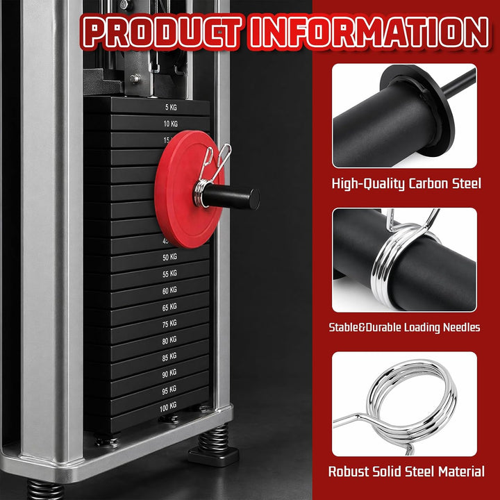 Gym Pin für Zusatzgewicht, Durchmesser 10mm Länge 110 mm Gympin mit Federclip für Zusatzgewicht Gewi