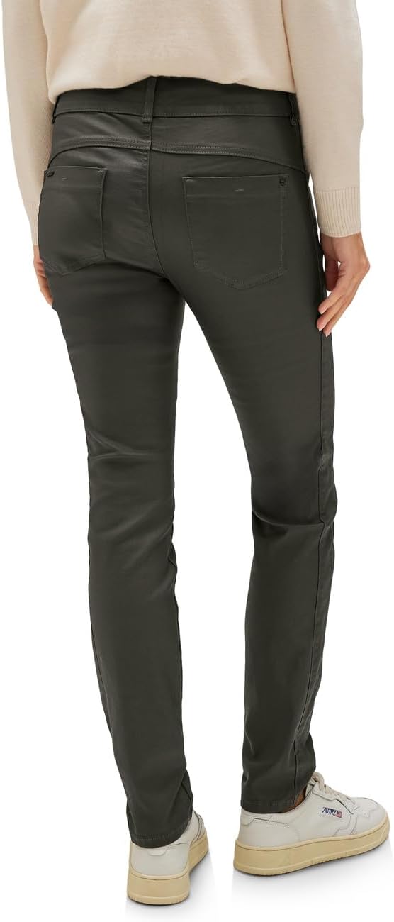 Street One Damen Hose Slim Coating 34W / 30L Woods Green, 34W / 30L Woods Green