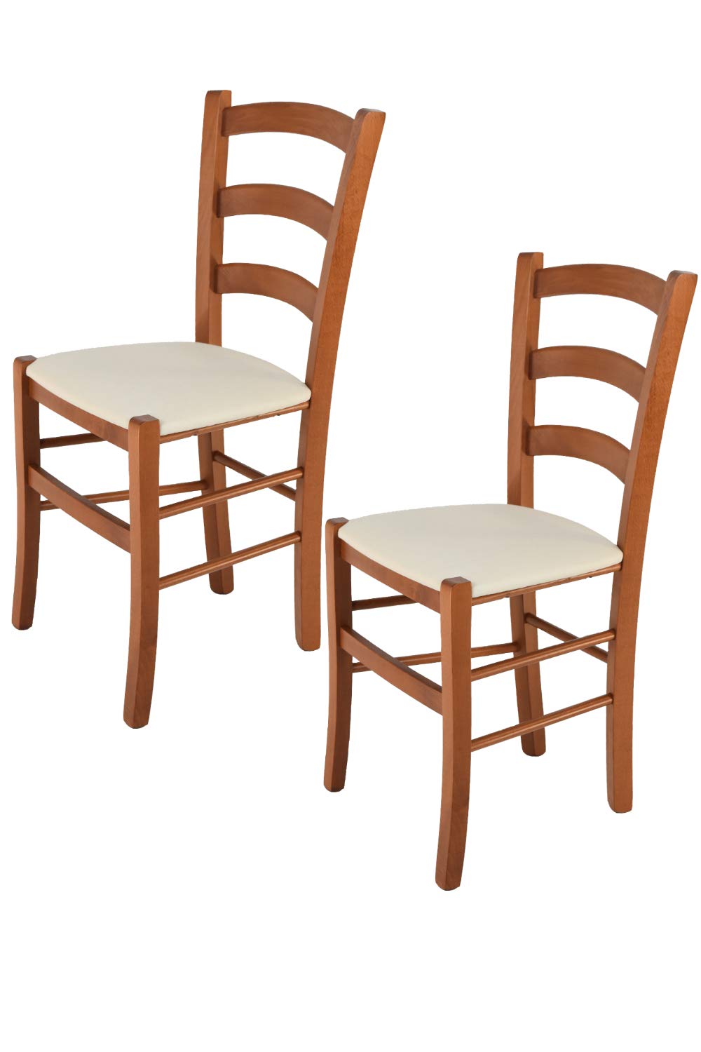 Tommychairs - 2er Set Stühle VENICE für Küche und Esszimmer, Struktur aus lackiertem Buchenholz im F