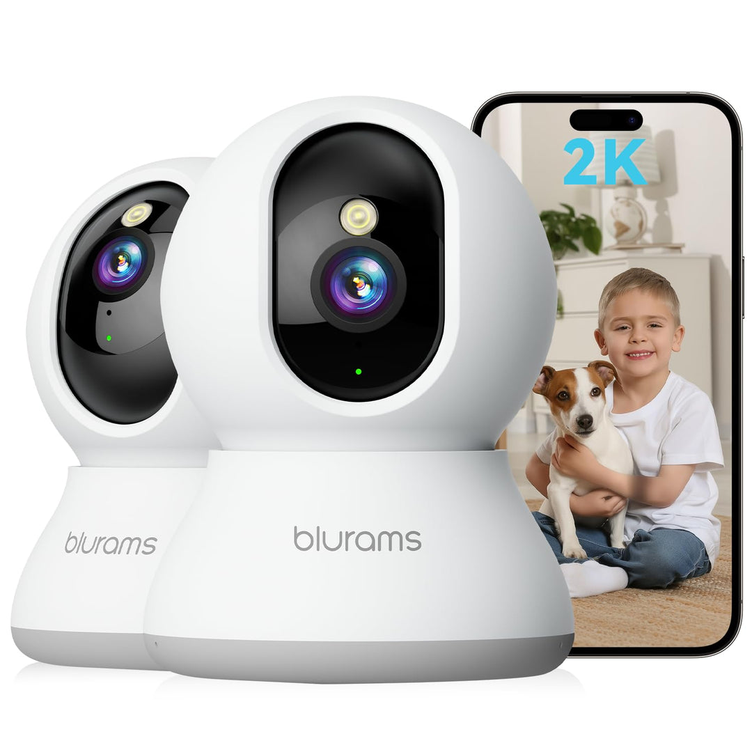 blurams Überwachungskamera Innen 2K,WLAN IP Kamera,360 Grad Kamera Schwenkbar Hundekamera mit Zwei-W
