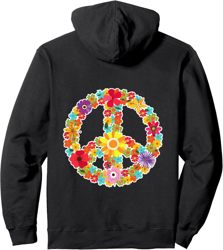 Flower Power Zeichen Retro 60er 70er Jahre Camper Hippie Bus Pullover Hoodie