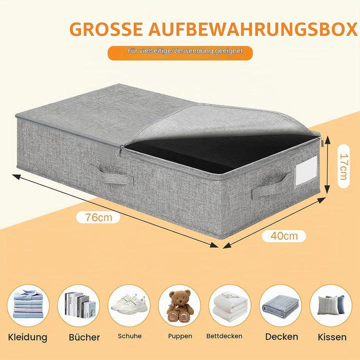 Romon Aufbewahrungsbox mit Deckel, 2 Stück 50L Unterbett Aufbewahrung und Organisation aus Verstärkt