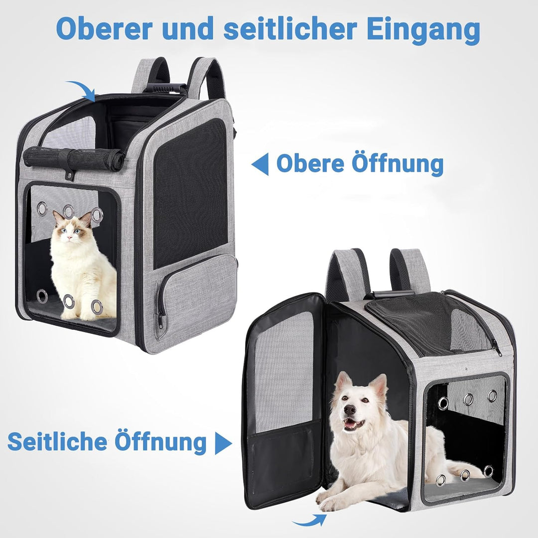 Katzenrucksack Grosse Katzen bis zu 15kg, Hunderucksack bis zu 12kg, Katzen Rucksack Gross für Katze