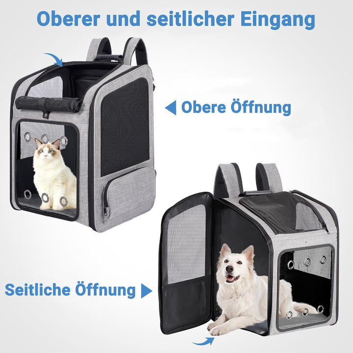 Katzenrucksack Grosse Katzen bis zu 15kg, Hunderucksack bis zu 12kg, Katzen Rucksack Gross für Katze