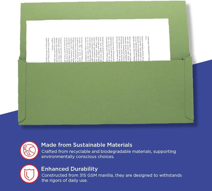 Guildhall Dokumentenmappe ganze Klappe 315 g/m² Kapazität 35 mm Folio-Format 50 Stück grün