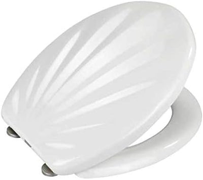 WENKO WC-Sitz Muschel, hygienischer Toilettensitz mit Absenkautomatik, WC-Deckel mit Fix-Clip Hygien