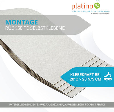 platino24 20x Bitumenmatten 500x200x2,0mm, Antidröhnmatten selbstklebend im Alu-Look, Dämmmatten Aut