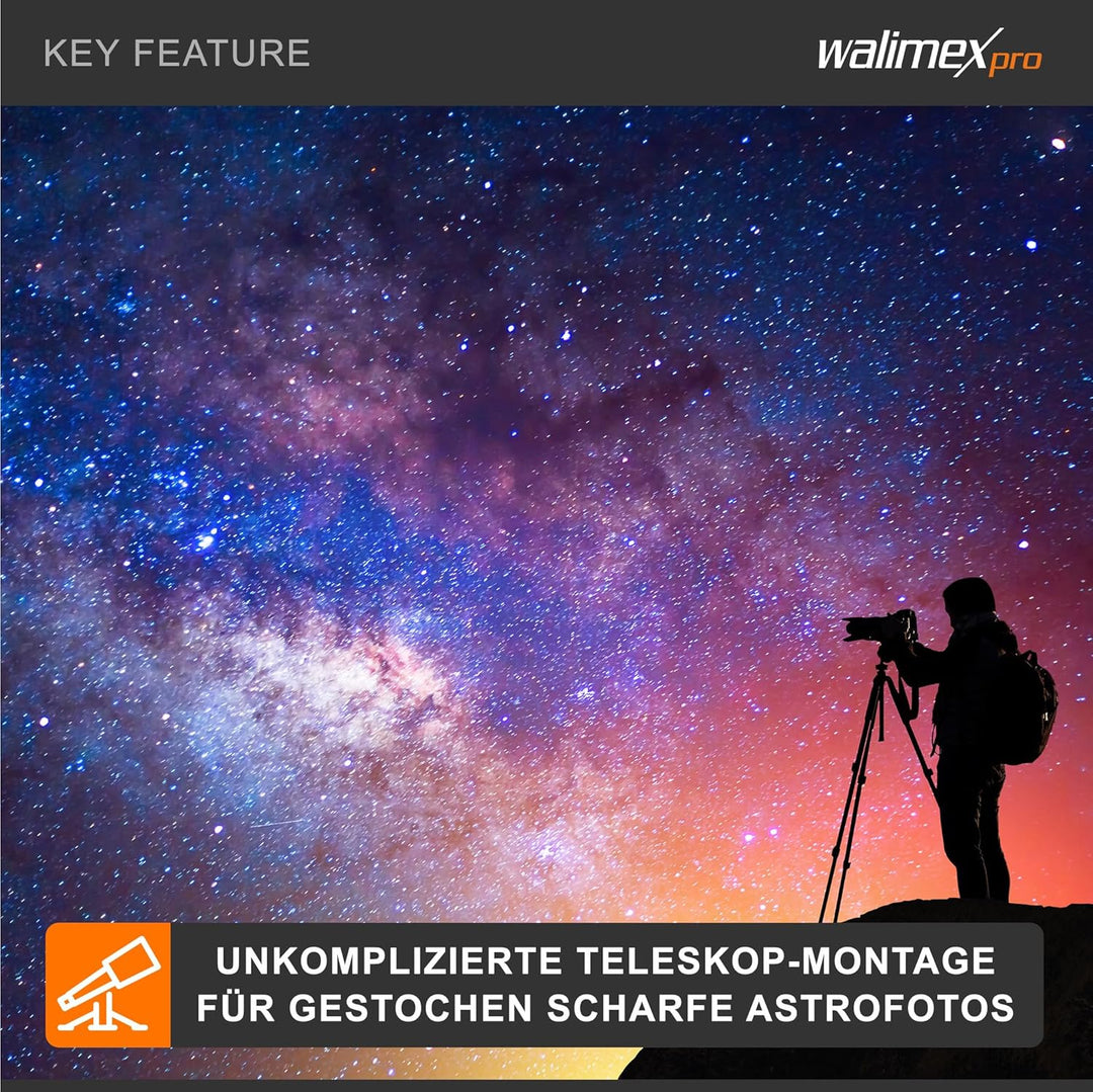 Walimex pro T2 Adapter für Canon R - Adapterring mit manuellem Fokus, einfache Handhabung, Objektiv-