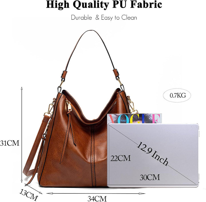 FANDARE Damen Handtasche Frauen Umhängetaschen Schultertasche PU Leder Tote Beutel Schultertasche fü