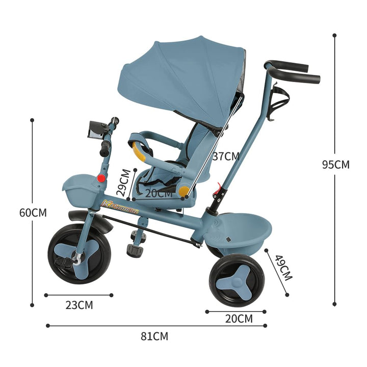 Kompakter Kinderwagen – bis 25 kg, neigbar, faltbar, mit Getränkehalter, Regenschutz, Sonnenblende (