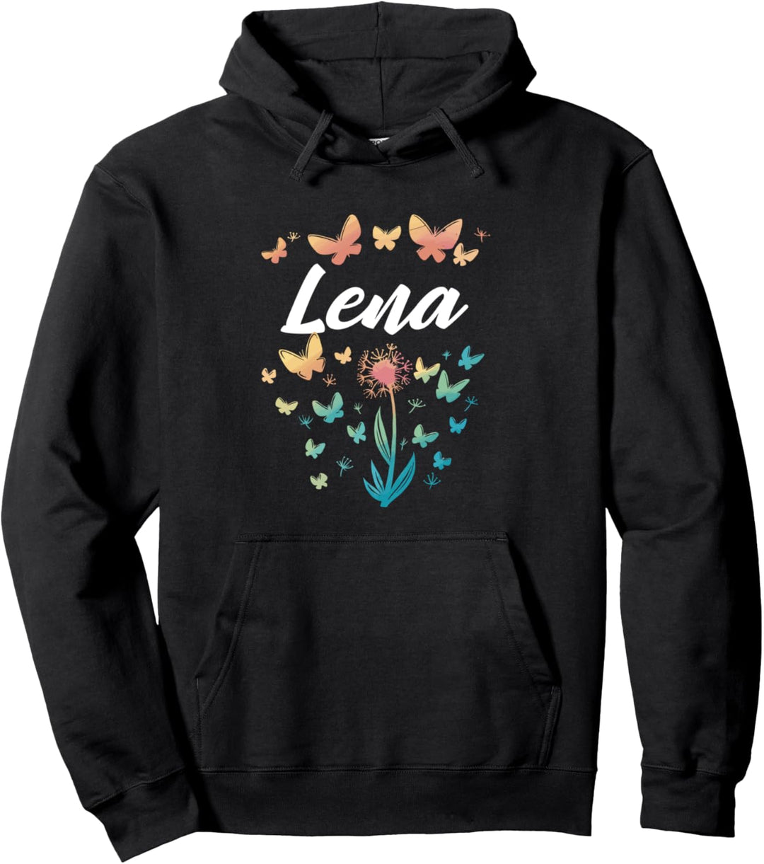 Lena Geburtstag Schwester Schmetterling Pusteblume Name Lena Pullover Hoodie