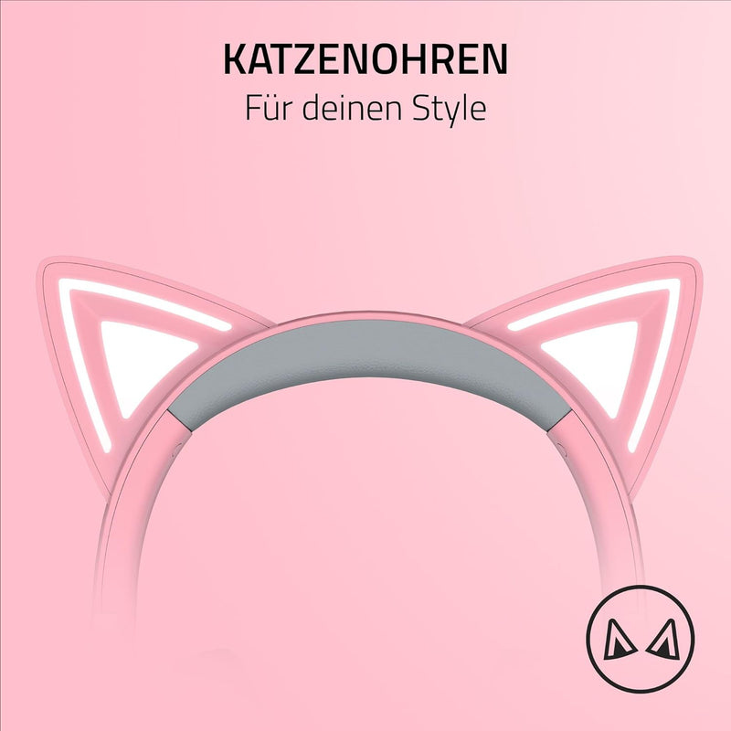 Razer Kraken Kitty V2 - Kabelgebundenes RGB-Headset mit Katzenohren (Reaktive Streaming-Beleuchtung,