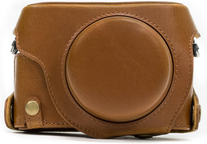 MegaGear Panasonic Lumix DMC-LX100 Ever Ready Leder Kamera-Case mit Trageriemen und Batteriezugang H