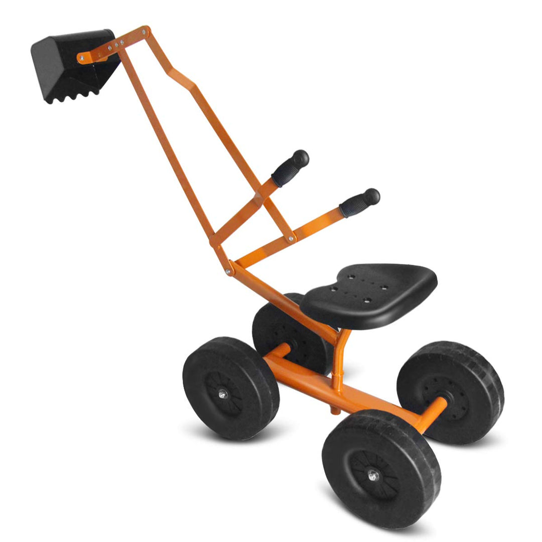 GOPLUS Kinder Sitzbagger, Sandbagger Aufsitzbagger mit 360°drehbarem Sitz & grosser Schaufel & Gummi