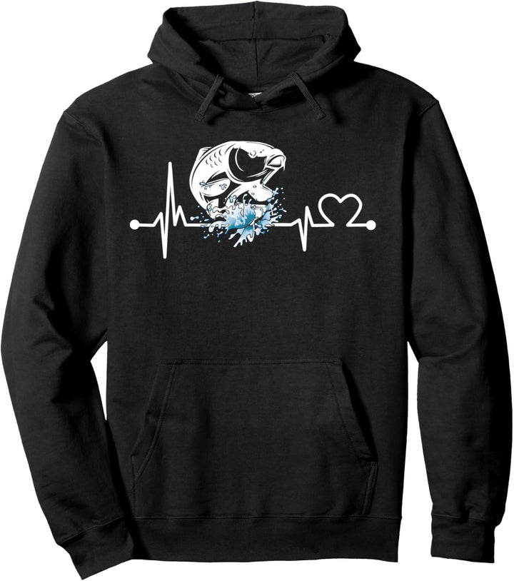 Büffelfisch Herzschlag Hemd Lustig Fisch/Fischen/Fischer Pullover Hoodie