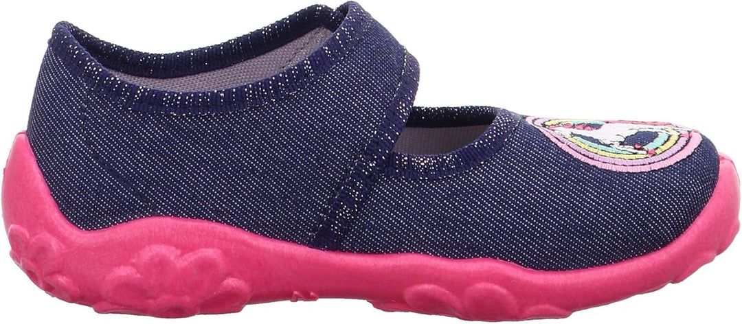 Superfit Mädchen Bonny Hausschuh 23 EU Blau Pink 8030, 23 EU Blau Pink 8030