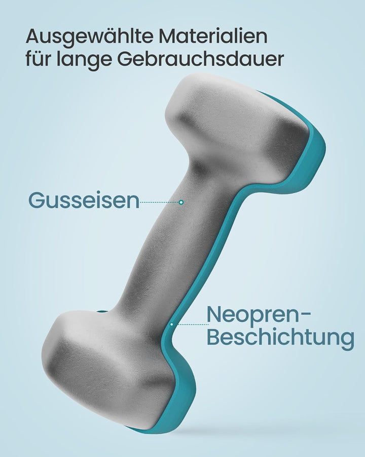 SONGMICS Hanteln, Hantelset, Kurzhanteln, Hexagon, mit Hantelständer, 2 x 1 kg, 2 x 2 kg, 2 x 3 kg,