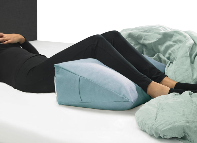 XDREAM Bettsitzkissen, Keilkissen für Bett und Sofa türkis | Stabiles Rückenkissen und Lendenkissen
