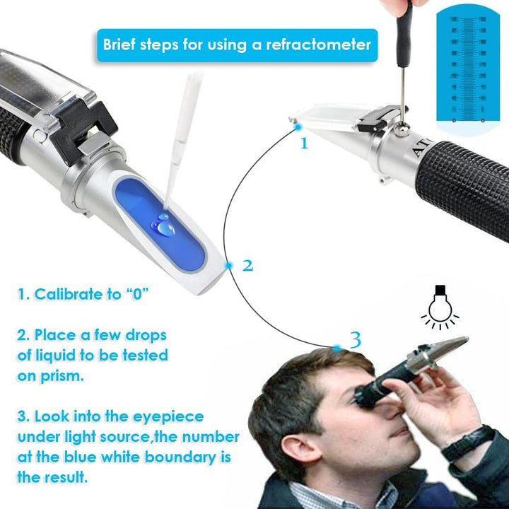 Agriculture Solutions Refraktometer für Meerwasser- und Meerwasser-Aquarien, 0-100 PPT mit automatis