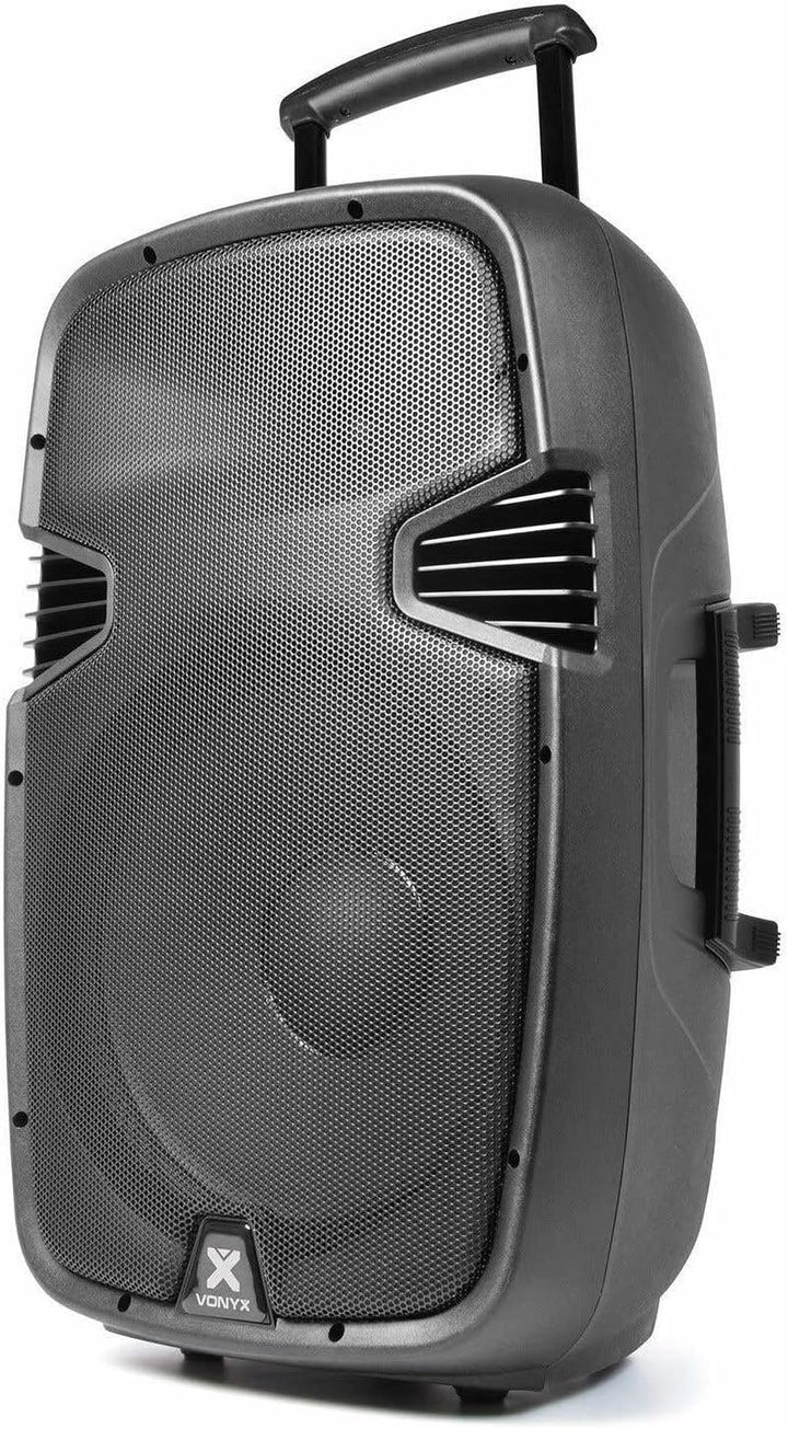 Vonyx SPJ-PA915 - Mobiler Party Lautsprecher mit Akku, 700 Watt, Karaoke Anlage mit 2 Mikrofonen, Mu