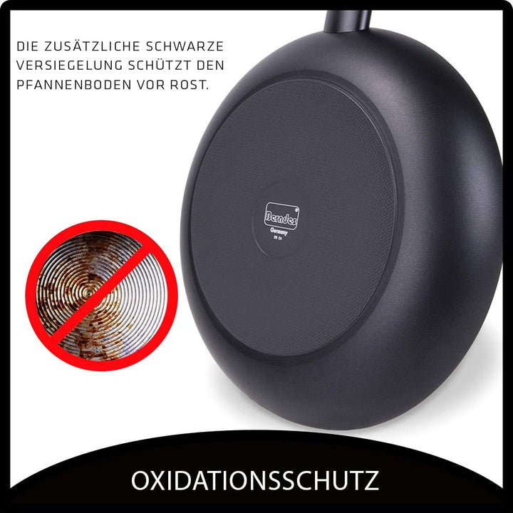 Wokpfanne mit Glasdeckel 30 cm, Aluminium, schwarz - Special+