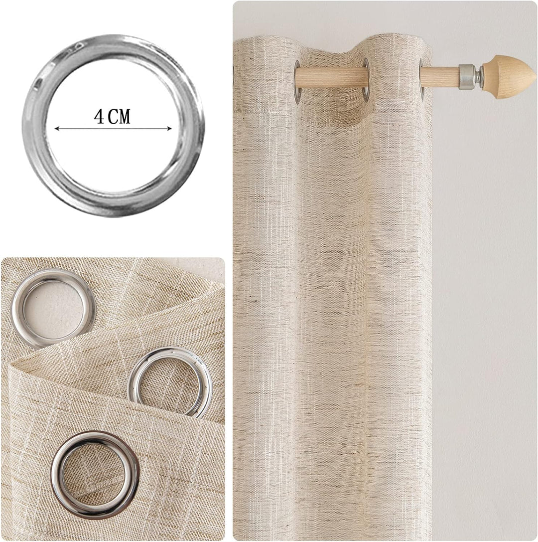 MIULEE Vorhang Gardinen Leinen mit ösen Voile Vorhänge Leinenoptik Gardinen Wohnzimmer Modern Fenste