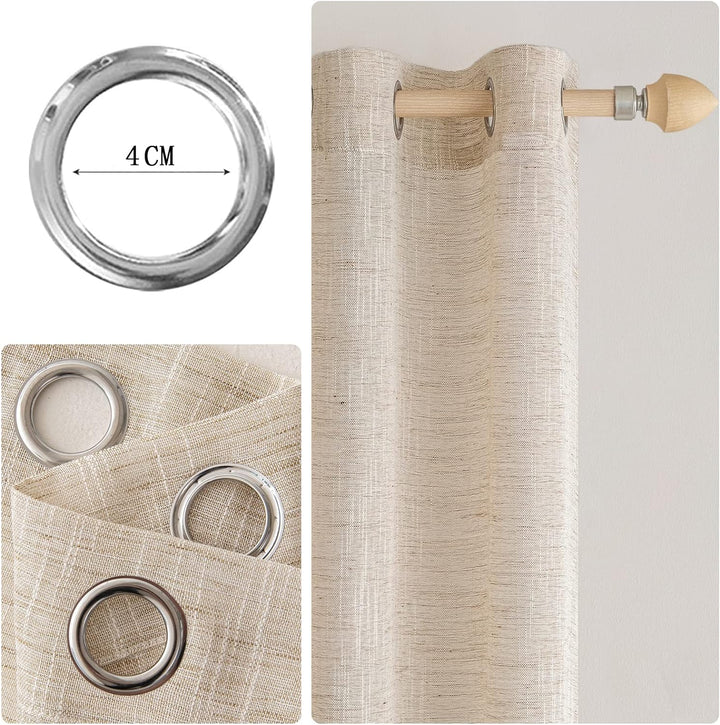 MIULEE Vorhang Gardinen Leinen mit ösen Voile Vorhänge Leinenoptik Gardinen Wohnzimmer Modern Fenste
