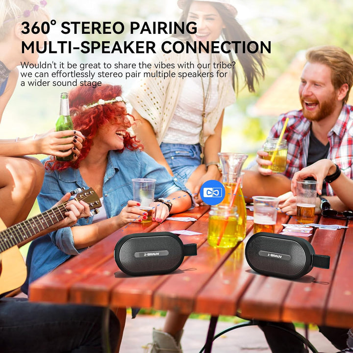 Fahrrad Tragbarer Bluetooth-Lautsprecher, Mini Musikbox Bluetooth 5.3 Box mit IP67 Wasserdicht, Akku